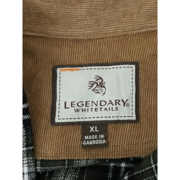 Legendary Whitetails Flannel Shirt Men's Size XL Plaid Green Snap Button Pre-own - Picture 3 of 11